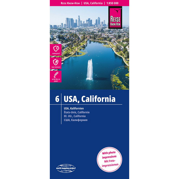Reise Know-How Landkarte USA 6, Kalifornien 1:850.000 - Straßenkarte
