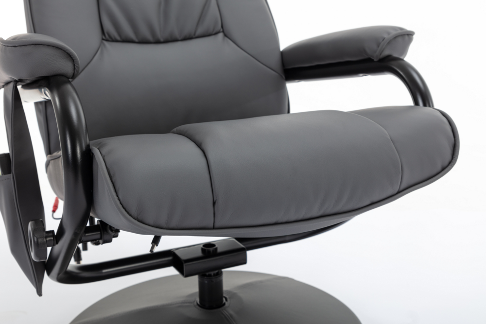 Happy Home Happy Home Massagesessel Relaxsessel mit Heizfunktion & Fußhocker grau