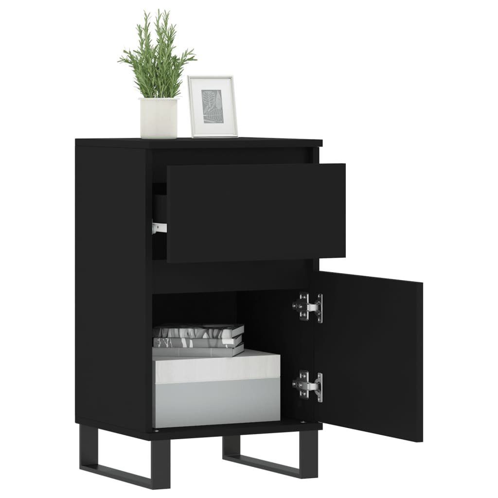 vidaXL Anrichte Sideboards 2 Stk Schwarz 40x35x70 cm Holzwerkstoff