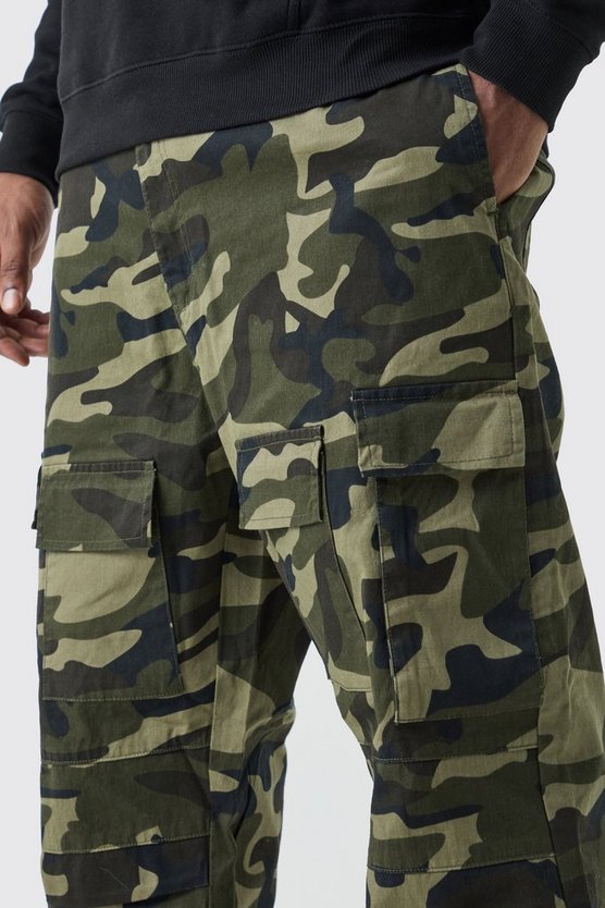 Plus Twill Camouflage Cargo-Hose mit geradem Bein