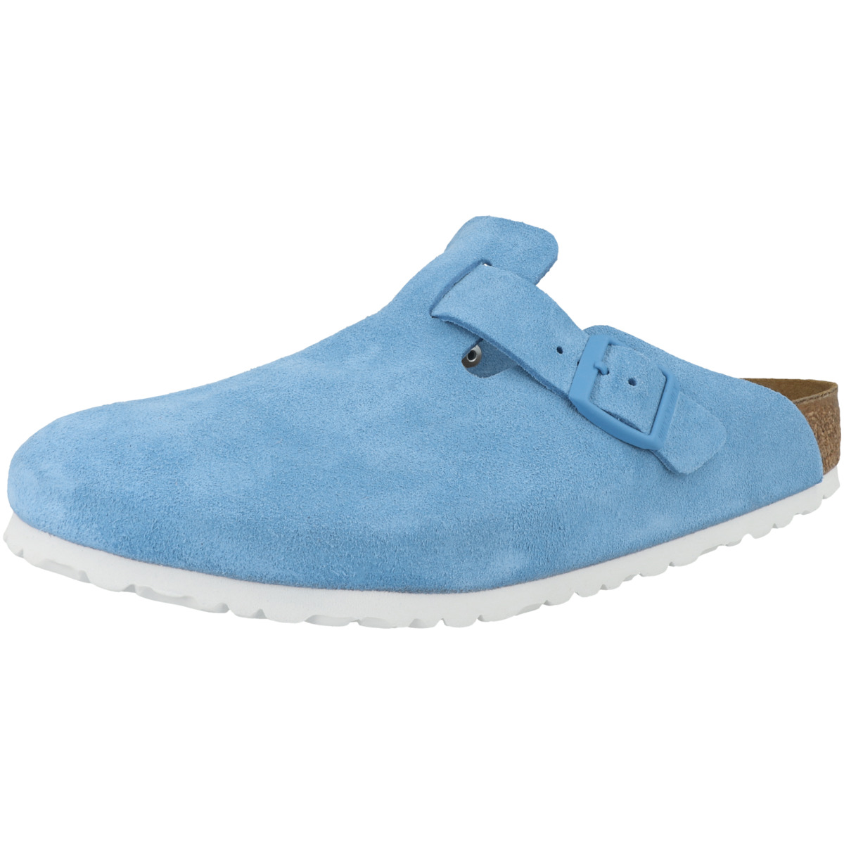 Birkenstock Boston Veloursleder normal Clogs blau