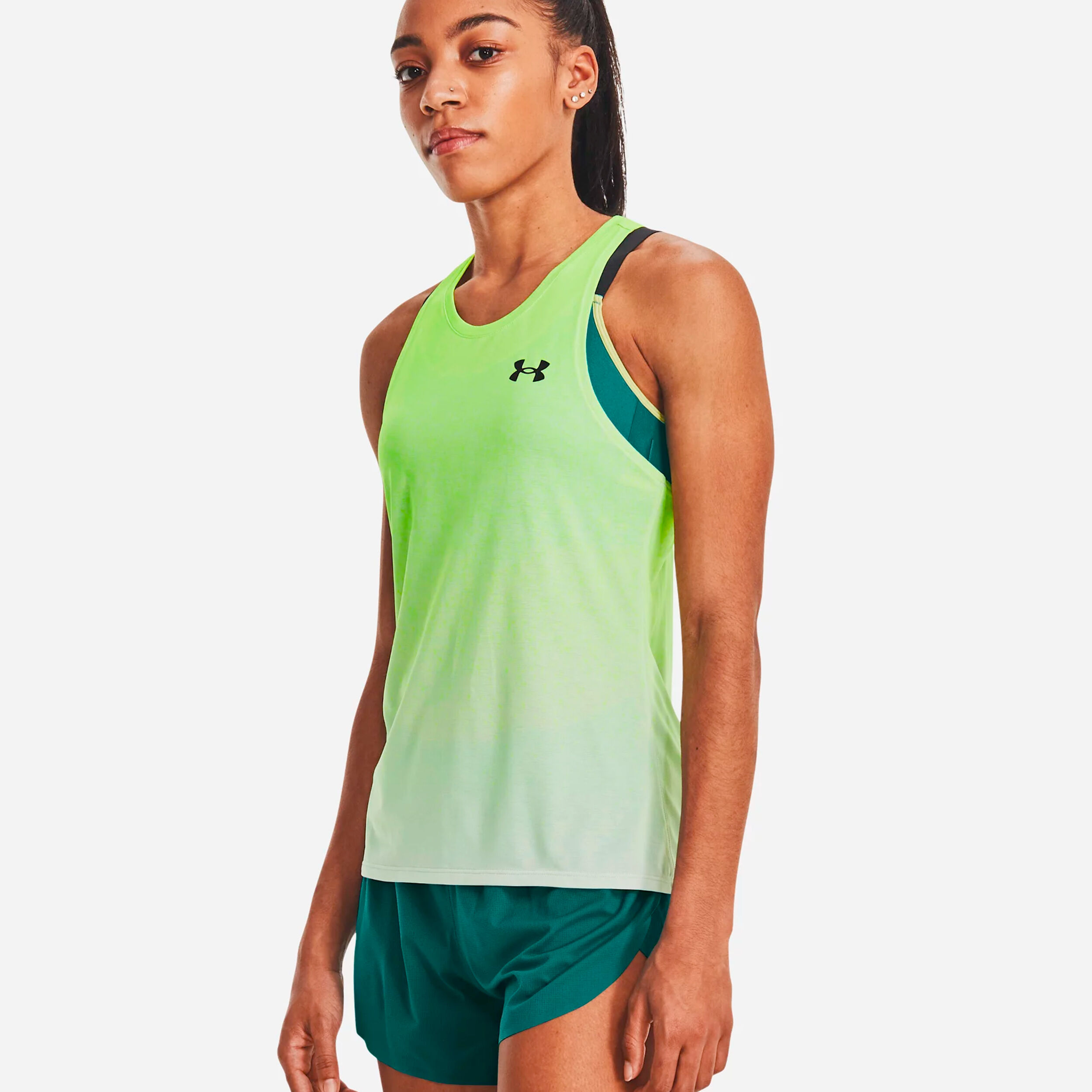 Rush Cicada Tank-Top Damen - Neongrün, Weiß