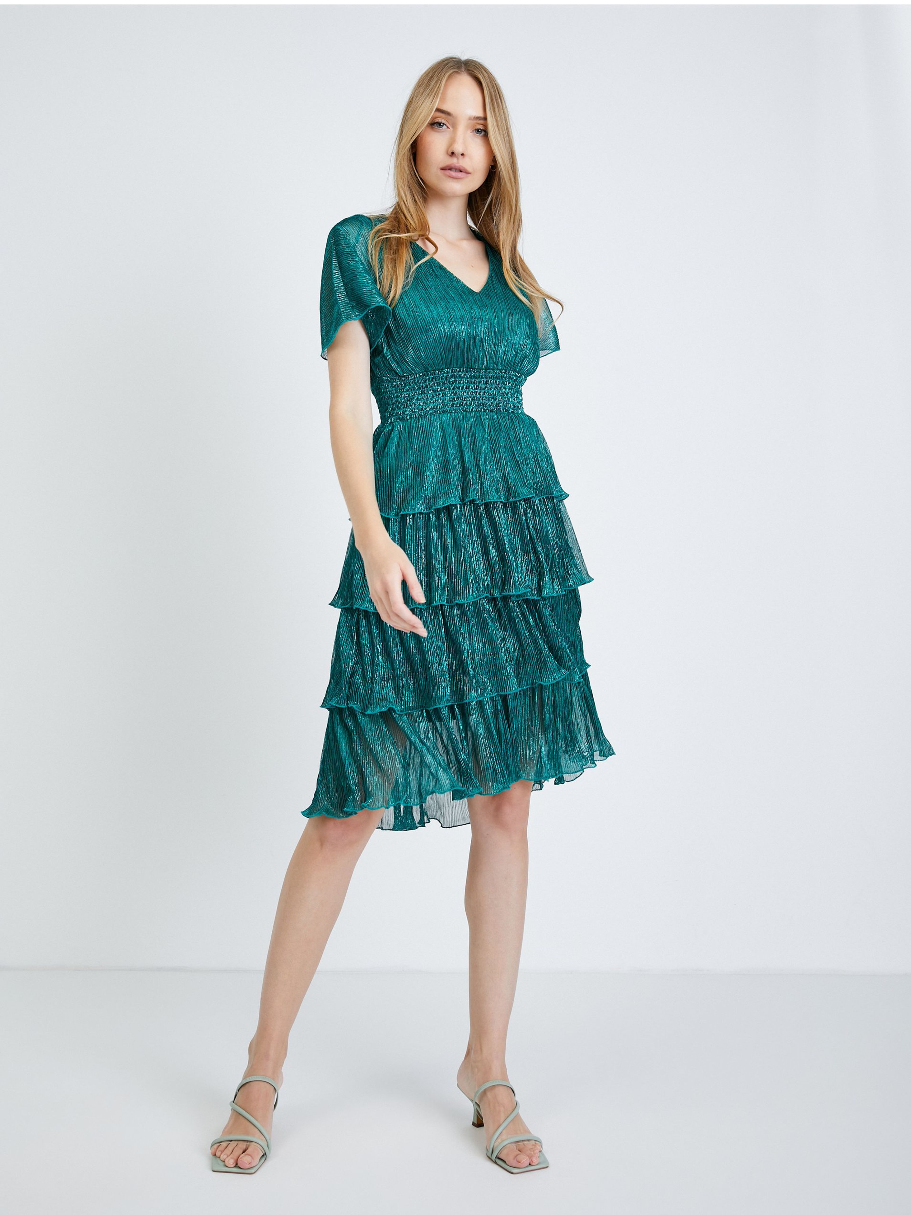 Grünes Rüschenkleid ORSAY