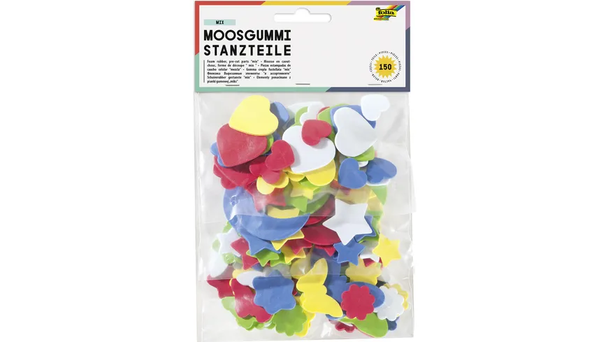 folia Moosgummi-Stanzteile 150-tlg. sortiert