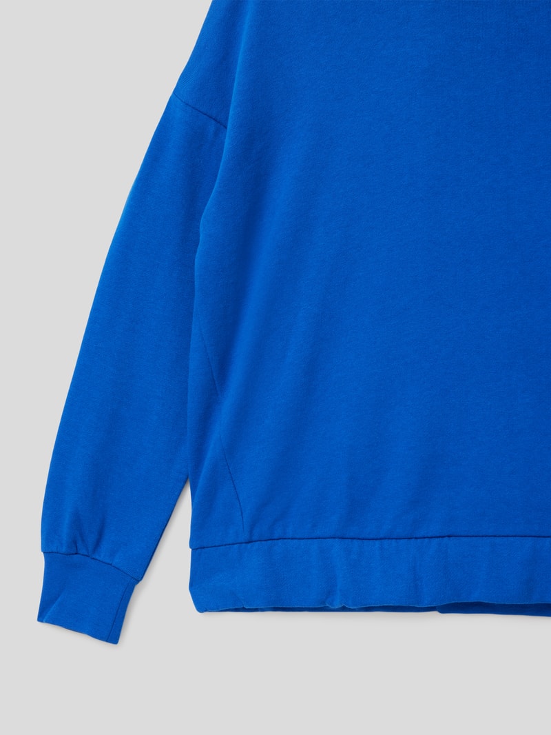 Hoodie mit gerippten Abschlüssen in ozean blau
