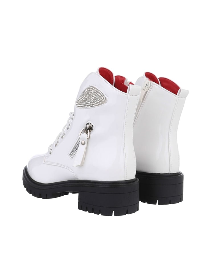 Ital-Design Stiefelette in Weiß und Schwarz günstig kaufen