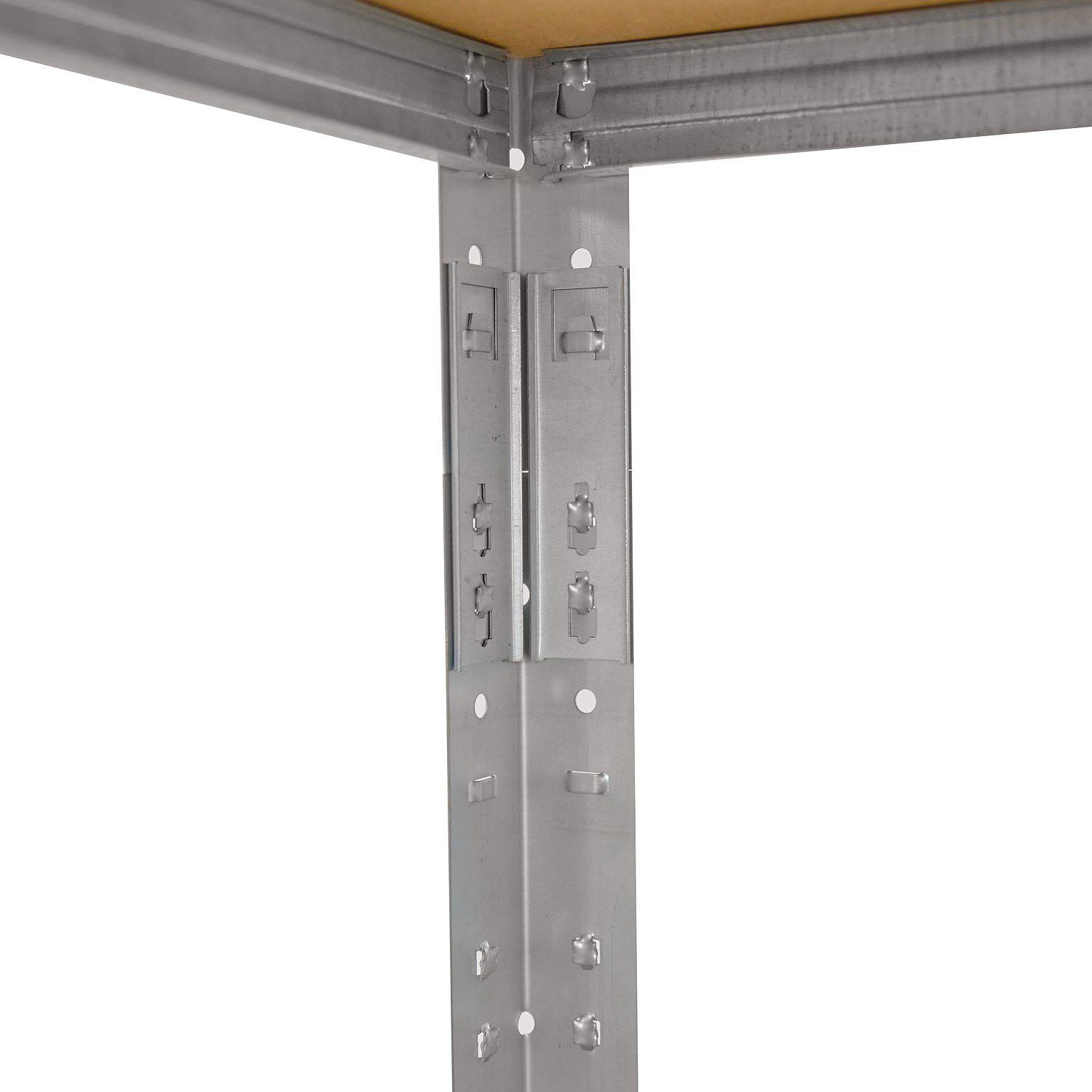 shelfplaza Eckregal HOME, 230x90x60cm verzinkt, Metall Eckregal stehend mit 6 Böden, Corner Shelf 145kg Tragkraft Schwerlastregal Ecke, Steckregal verzinkt Eckregal Keller Garagen Regal