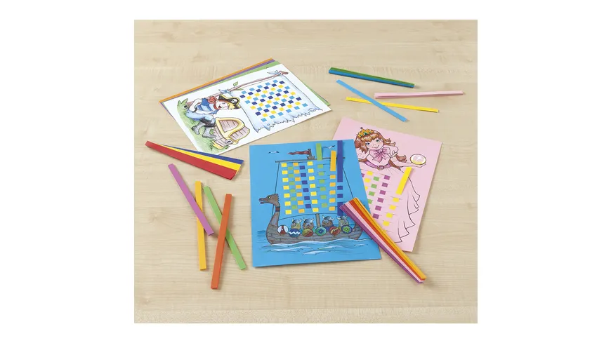 folia Flechtpapier-Set A4 farblich sortiert
