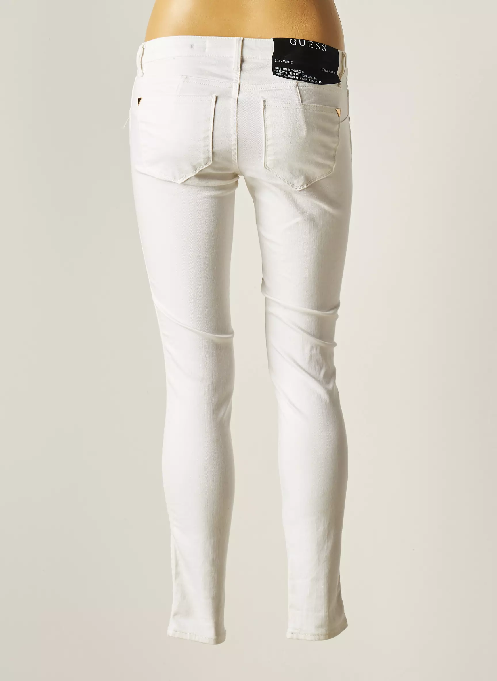 Guess Jeans Coupe Slim Femme couleur blanc
