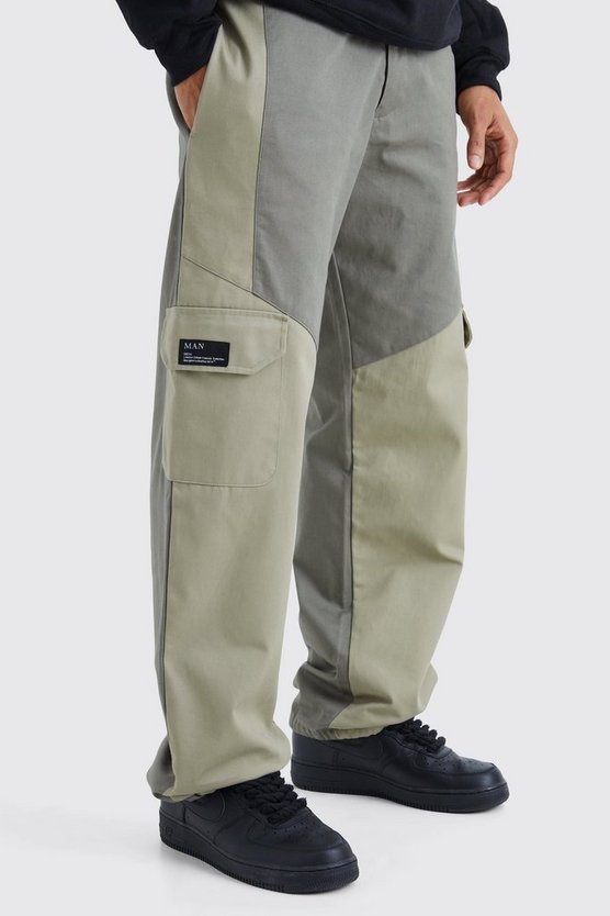 Slim-Fit Colorblock Cargo-Hose