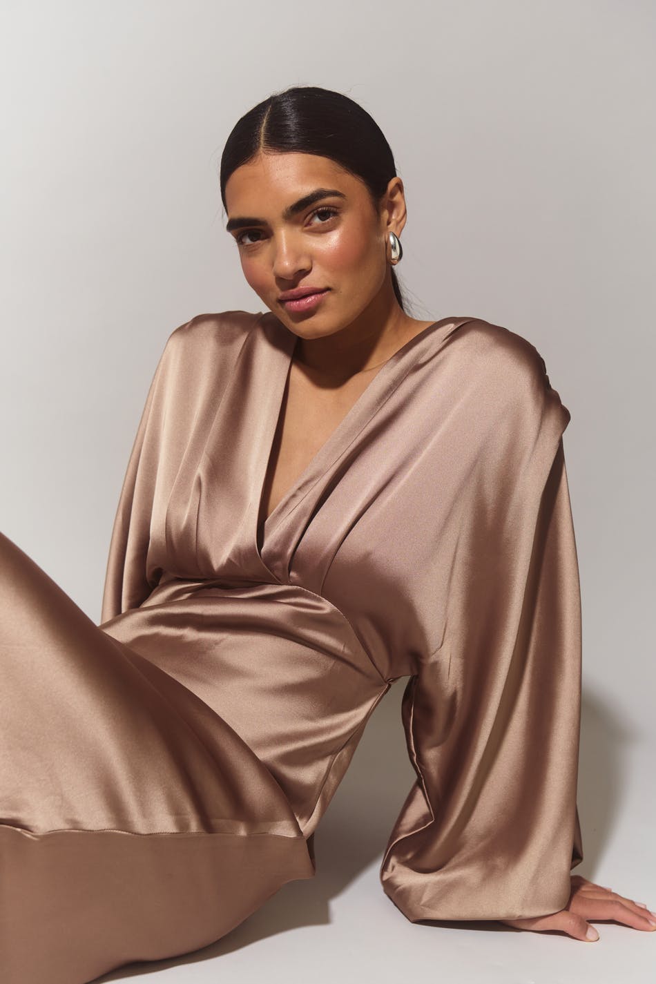 Satin midaxi dress