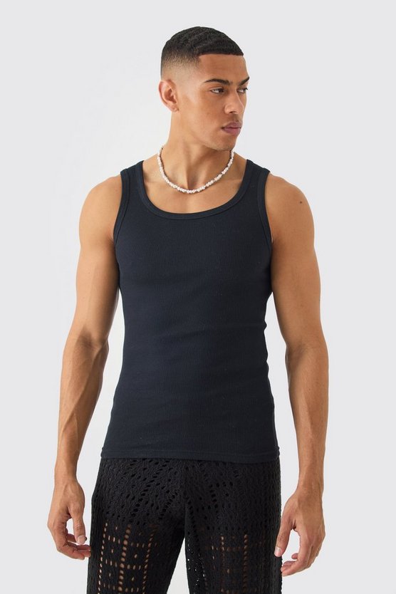 Geripptes Muscle-Fit Tanktop