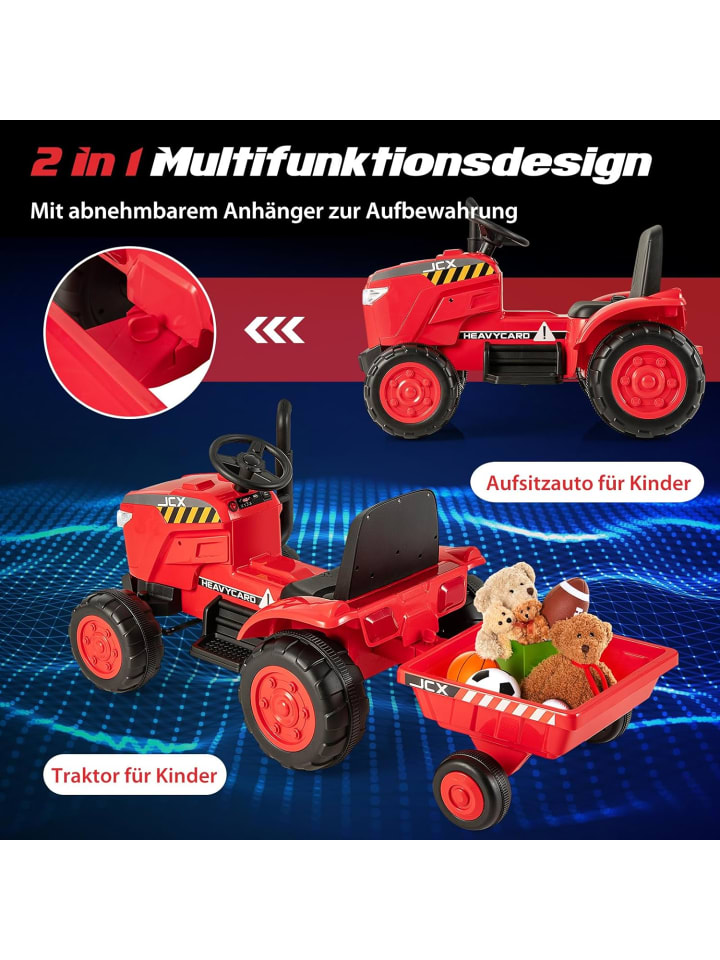 COSTWAY Kindertraktor Elektrisch 3-8 Jahre in Rot günstig kaufen onesize