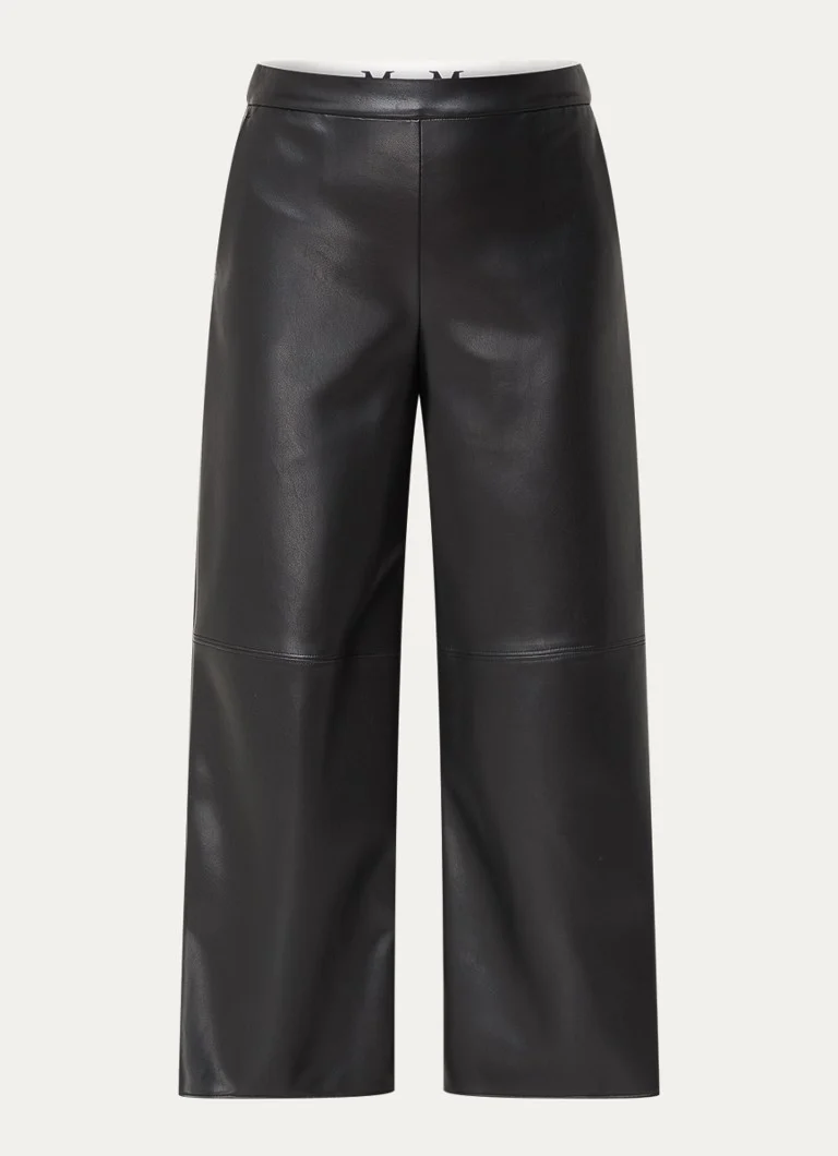 Pantaloni cropped a vita alta e gamba larga in ecopelle MaxMara Luciana
