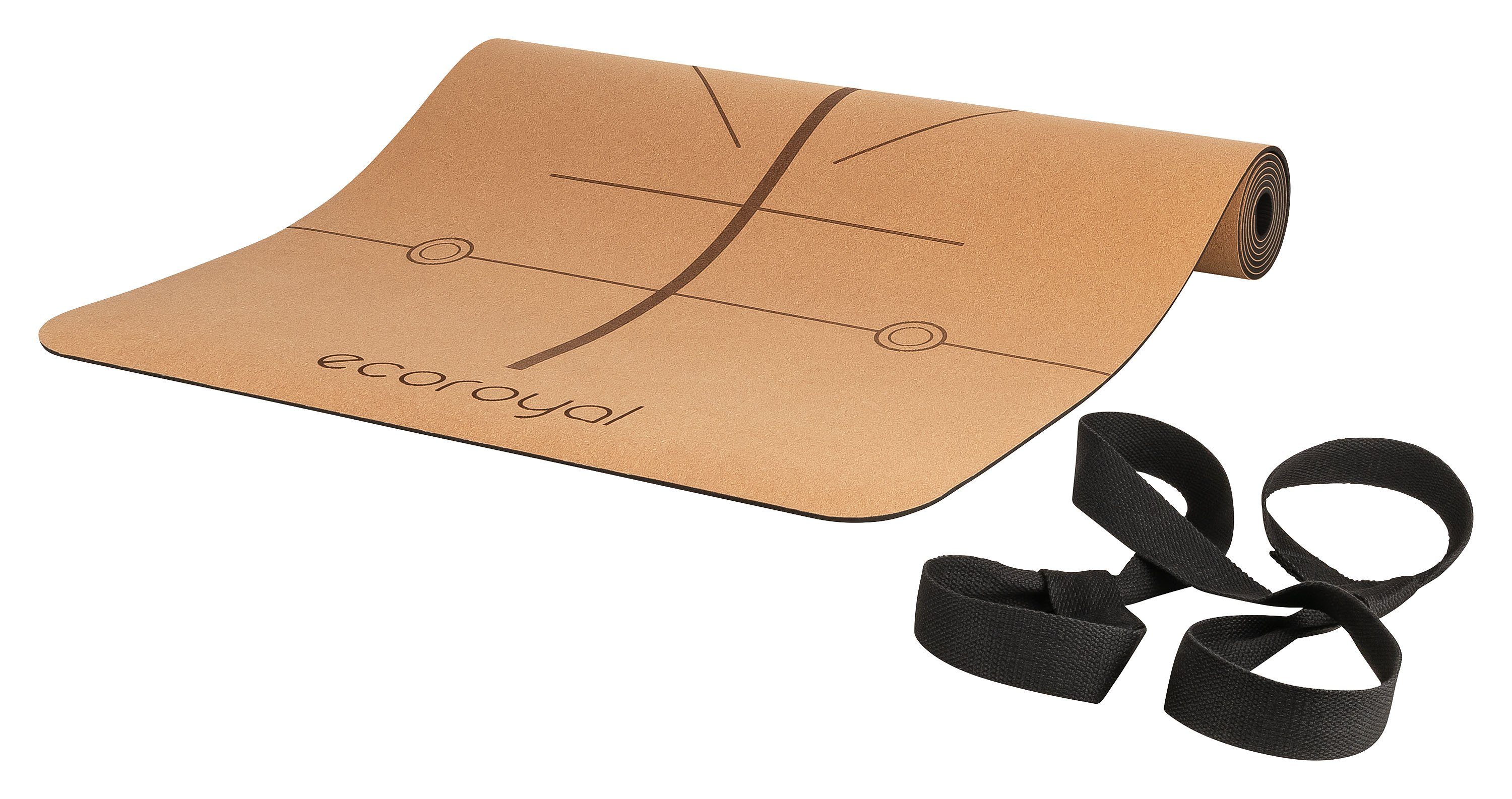 ecoroyal Yogamatte Yogamatte Kork Believe mit Tragegurt I Rutschfest I 183 x 61 x 0,4 cm (1-St), 183 x 61 x 0,4 cm