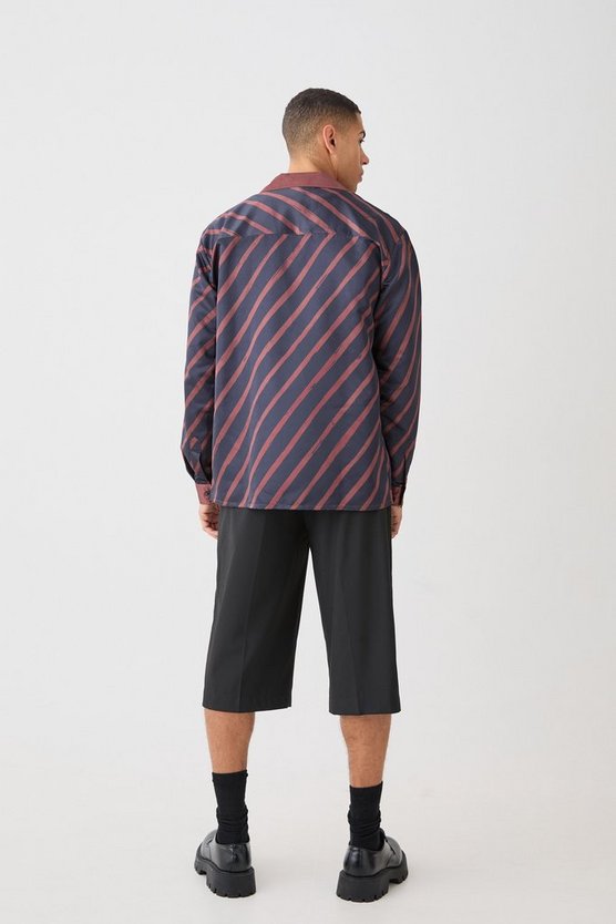 Langärmliges Oversize Satin-Hemd
