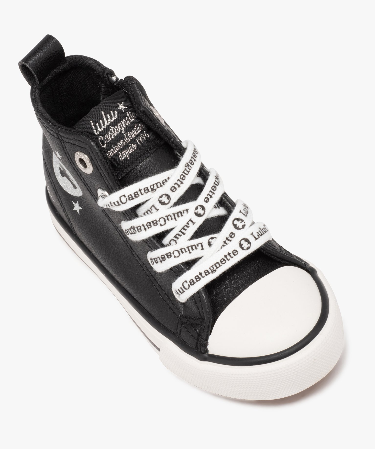 Baskets fille mid-cut unies à zip et à lacets - LuluCastag... noir | GEMO