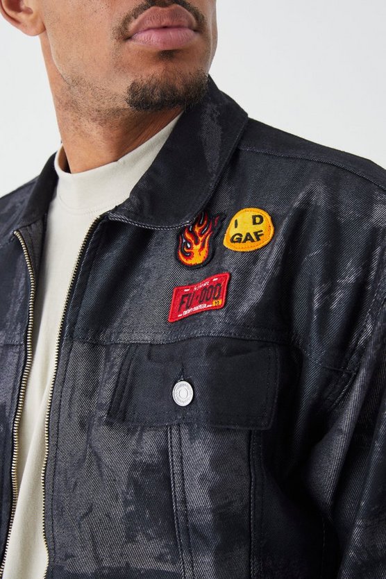 Tall kastige gebleichte Jeansjacke