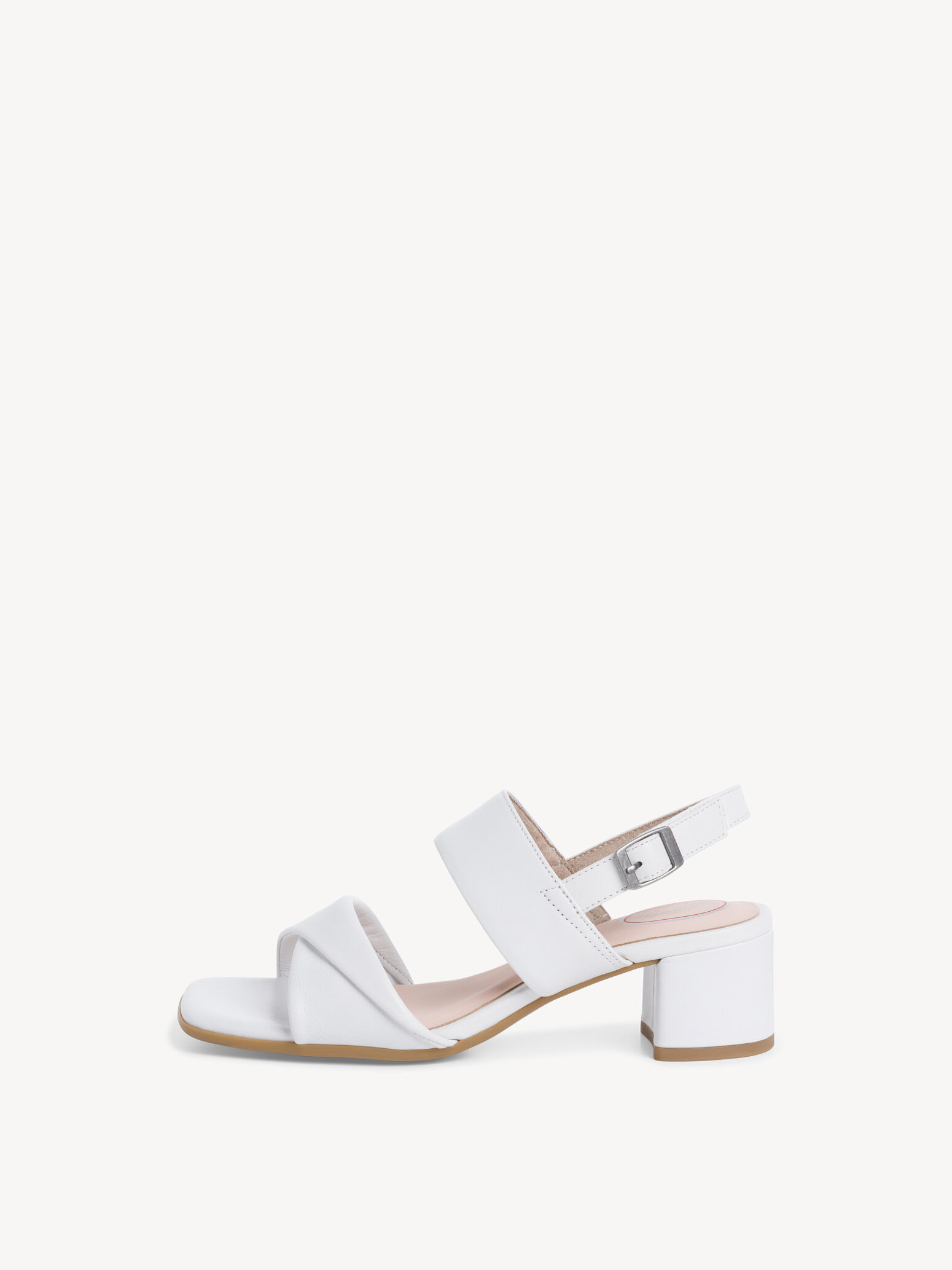 Sandale à talon en cuir - blanc
