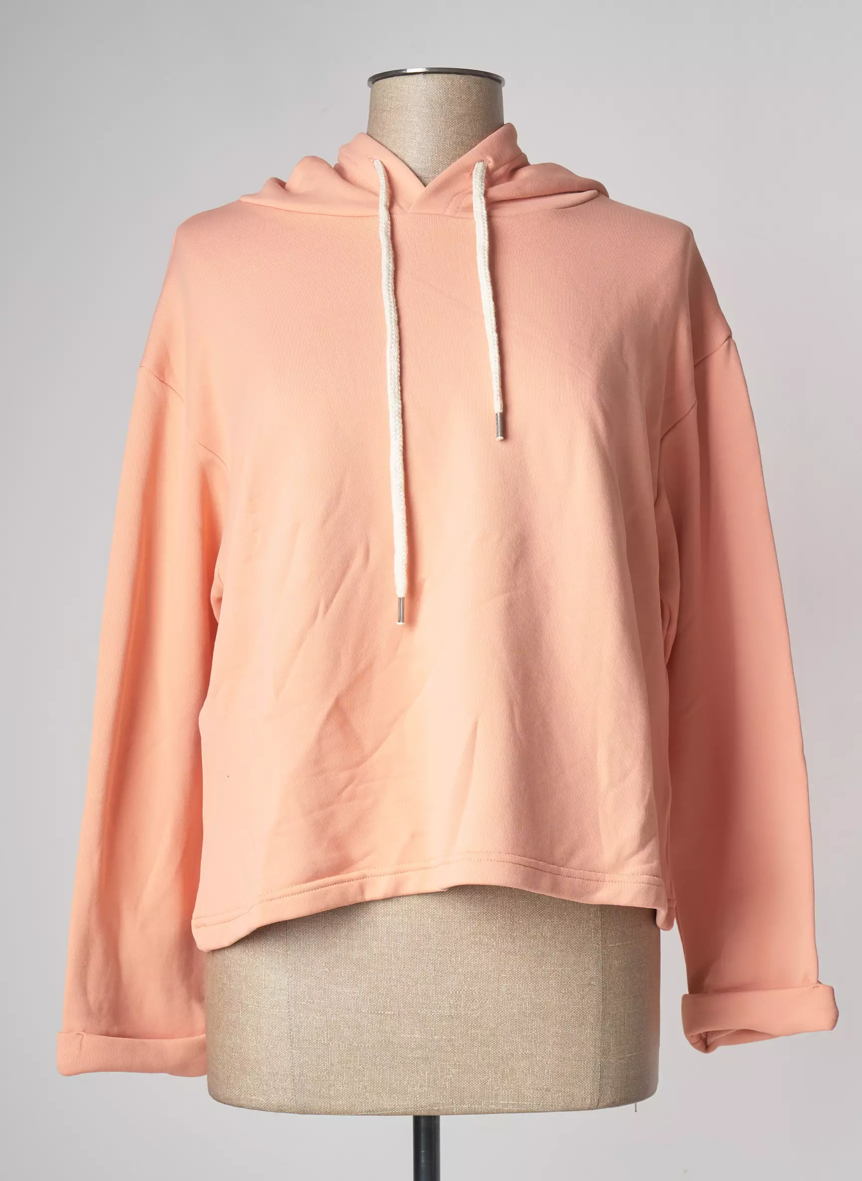 Lazy   Cosy Sweat Capuche Femme couleur orange