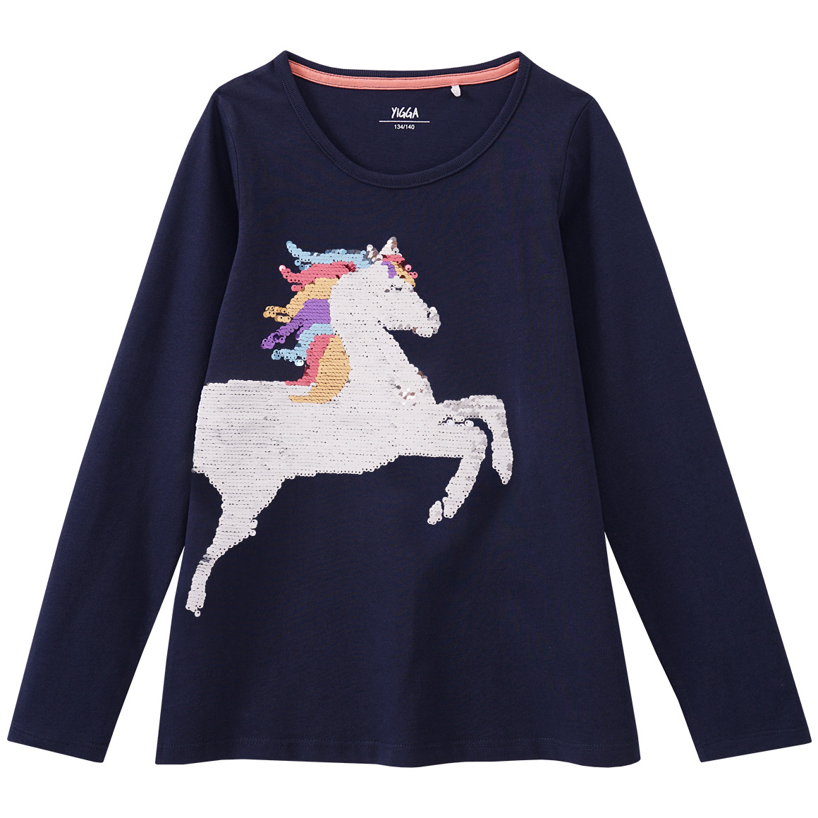 Mädchen Langarmshirt mit Wendepailletten