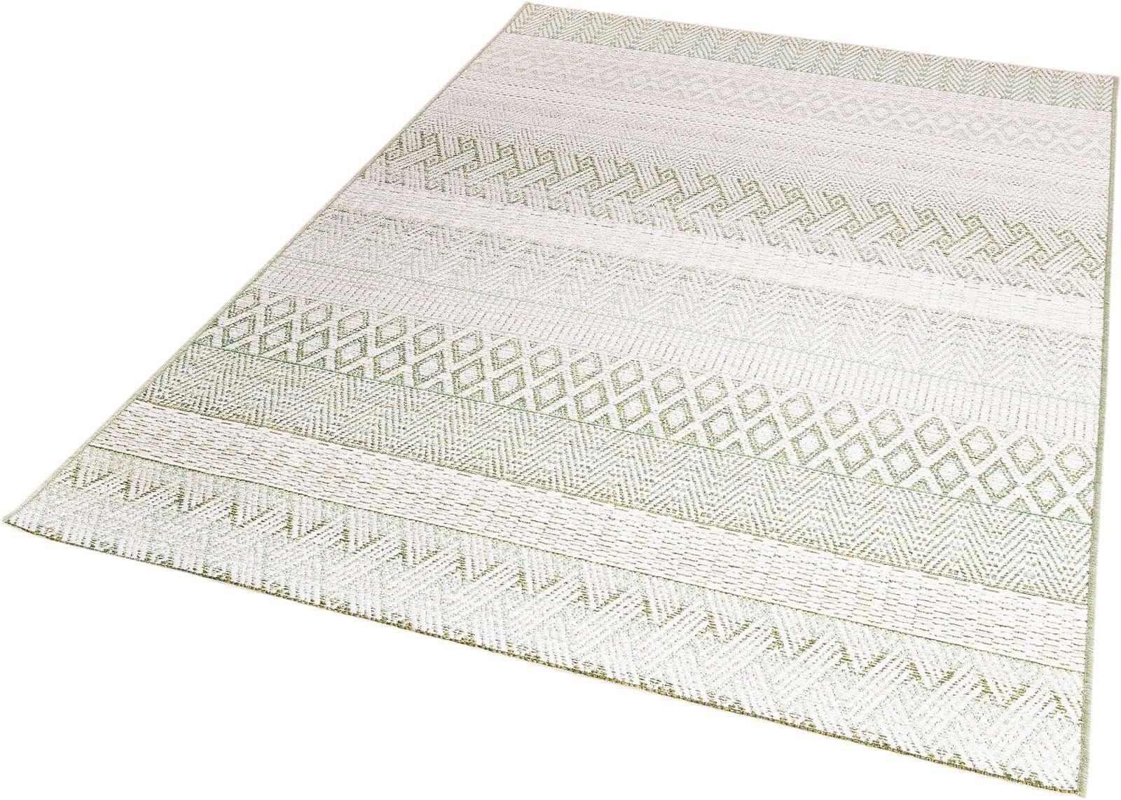 Teppich In & Outdoor Teppich Brandon 98003 Ethno, TaraCarpet, rechteckig, Höhe: 6 mm, sisal optik grün Wohnzimmer Terrasse Garten Balkon Küche 80x150 cm