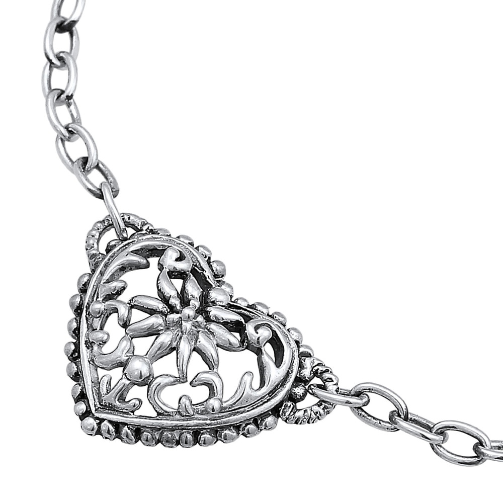 Elli Elli Bracelet Femmes Pendentif coeur Edelweiss Dirndl en Argent Sterling 925 Bracelet