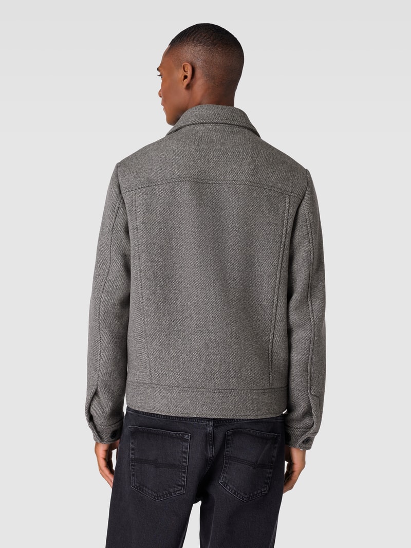Jacke aus woll-Mix mit Umlegekragen in mittelgrau