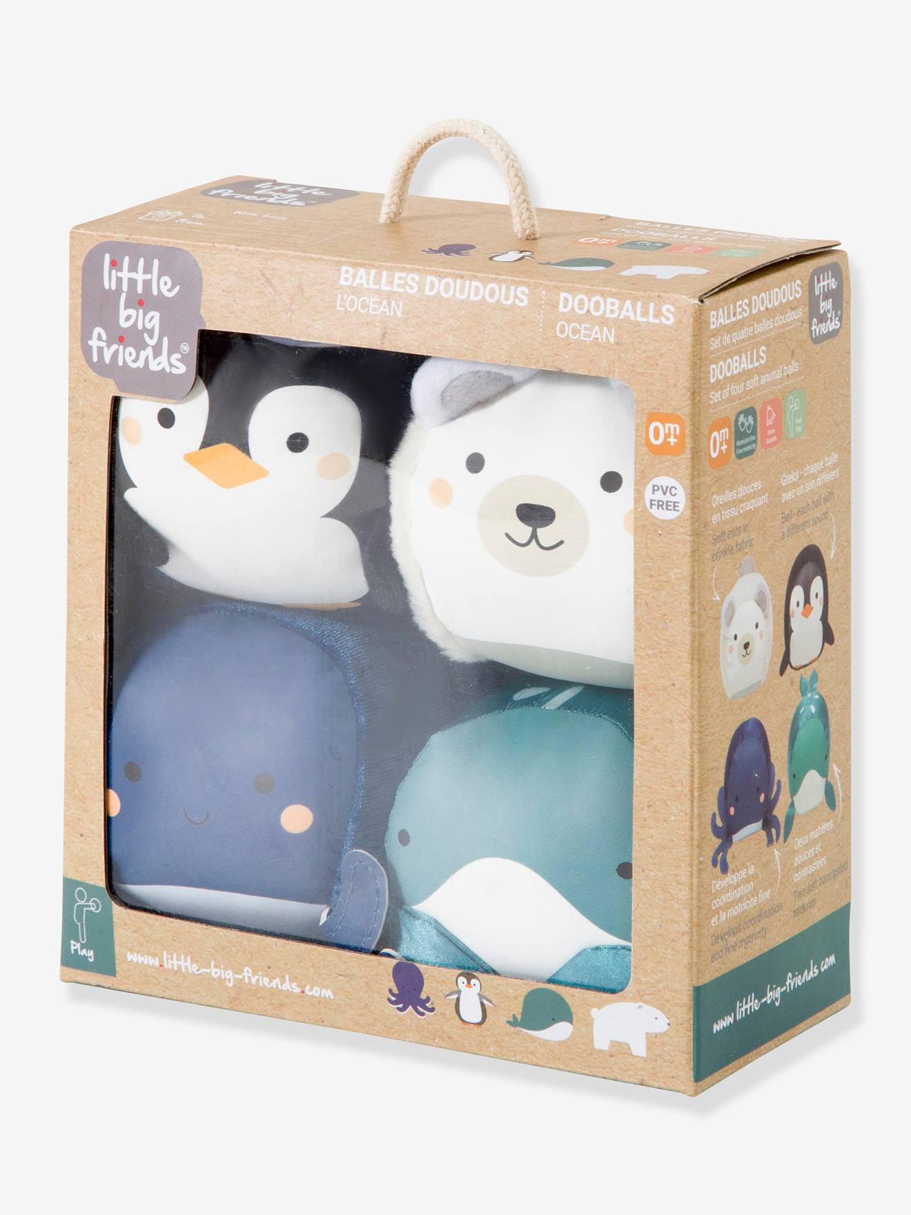 4er-Set Baby Spielbälle DOOBALLS LITTLE BIG FRIENDS - mehrfarbig