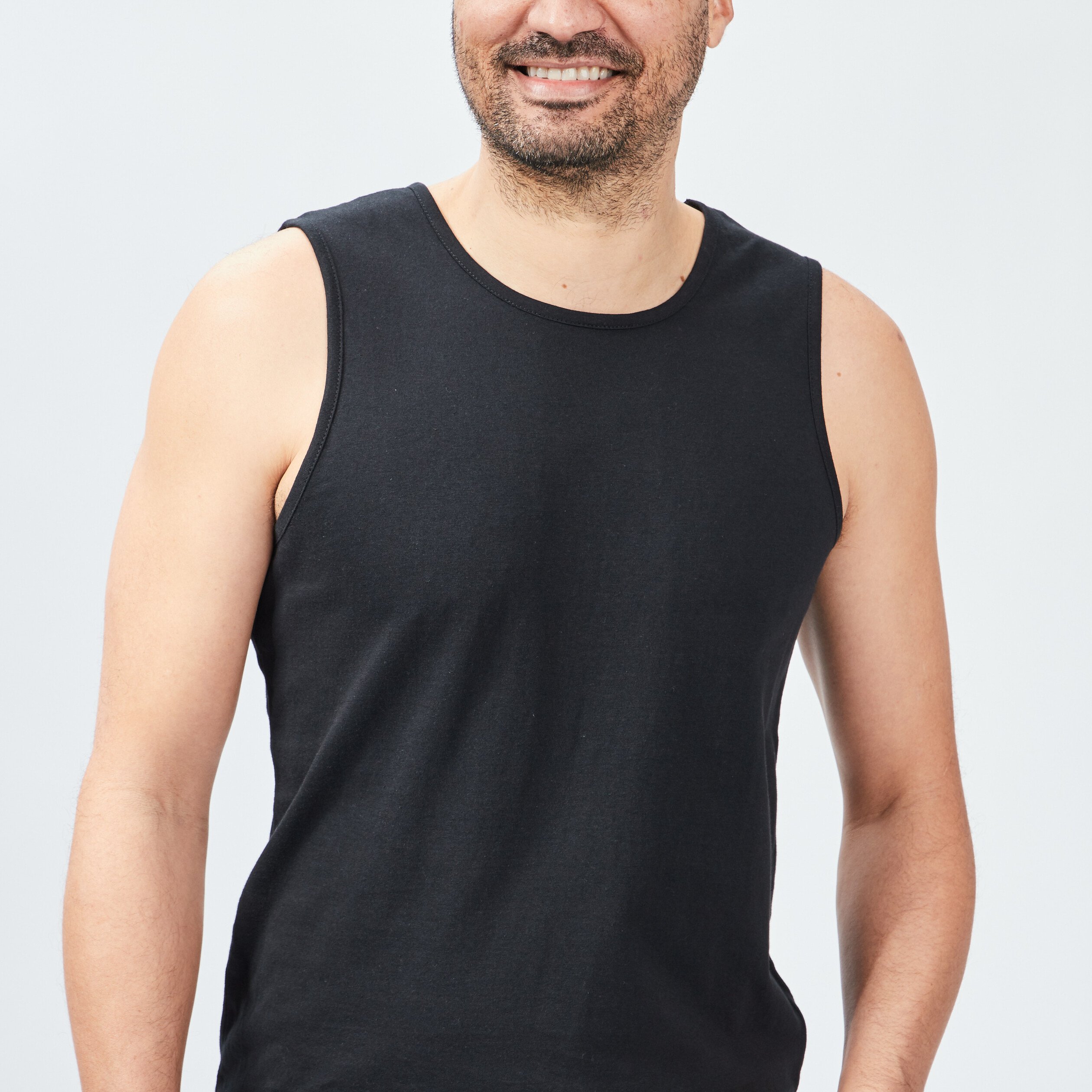 Débardeur bretelles larges noir homme | La Halle
