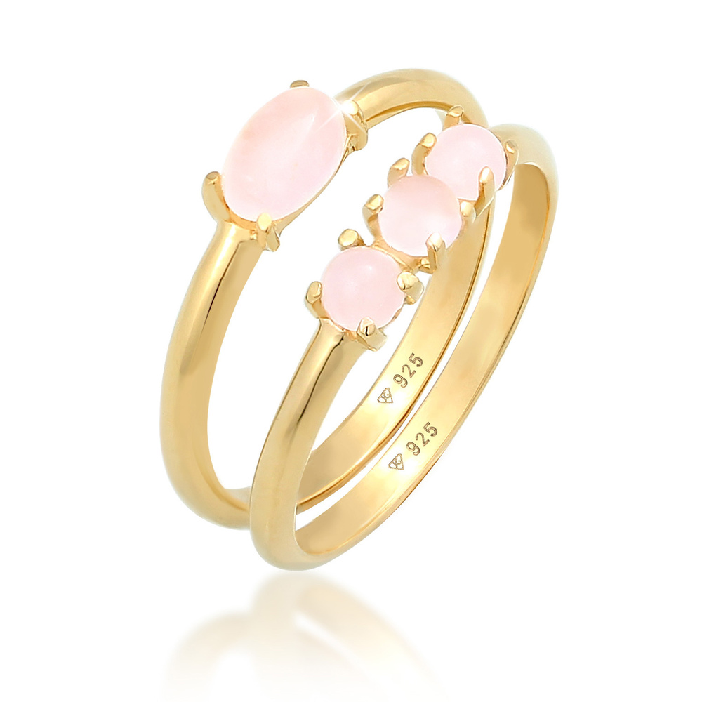 Elli Elli Bague Ensemble de bagues superposées pour femmes Tendance vintage avec quart Bague