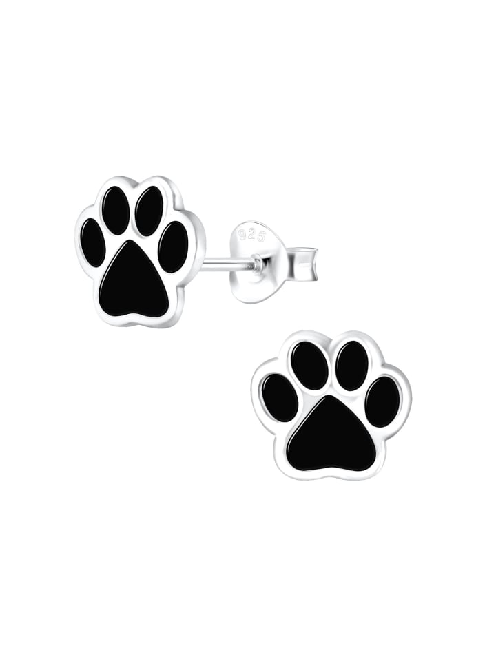Alexander York Ohrringe, Ohrstecker PFOTE I schwarz in 925 Sterling Silber, 2-tlg. günstig kaufen onesize