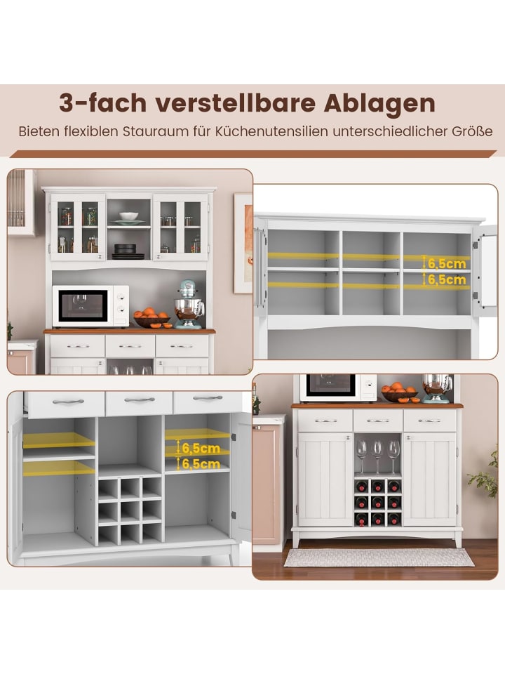 COSTWAY Küchenschrank 112x43x185cm in Weiß günstig kaufen onesize