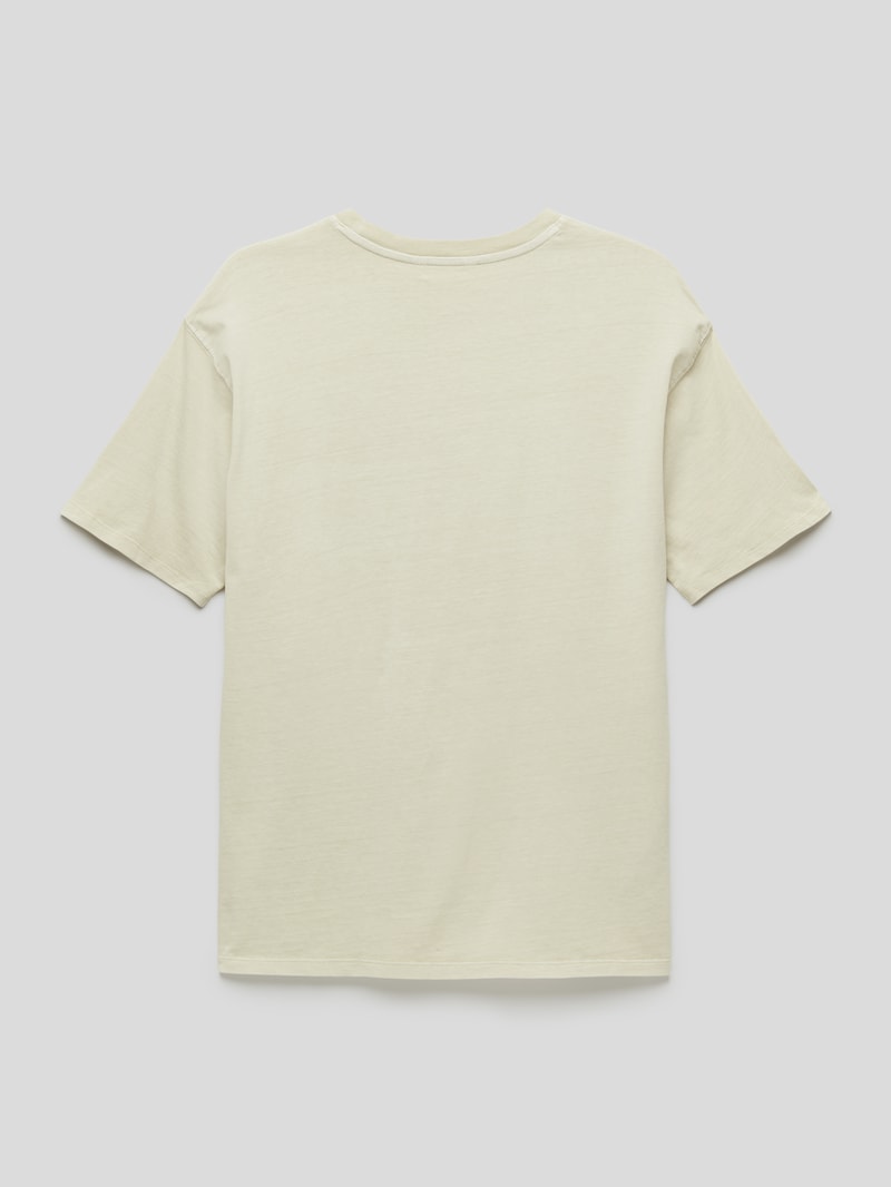 T-Shirt mit Brusttasche in mittelgrau meliert