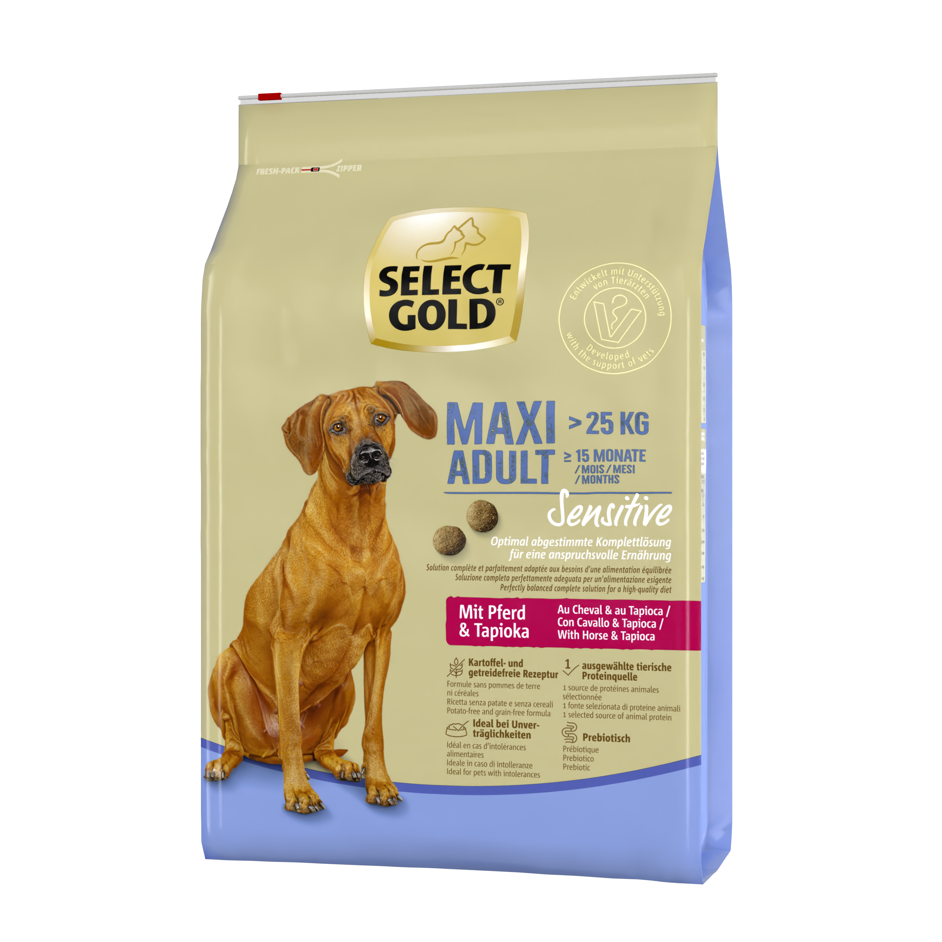 SELECT GOLD Hundetrockenfutter SELECT GOLD Sensitive Adult Maxi Pferd & Tapioka 4 kg