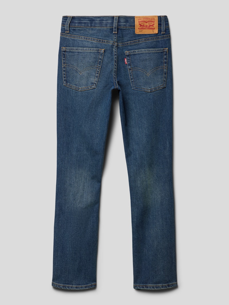 Slim Tapered Fit Jeans mit Label-Detail Modell '512' in blau