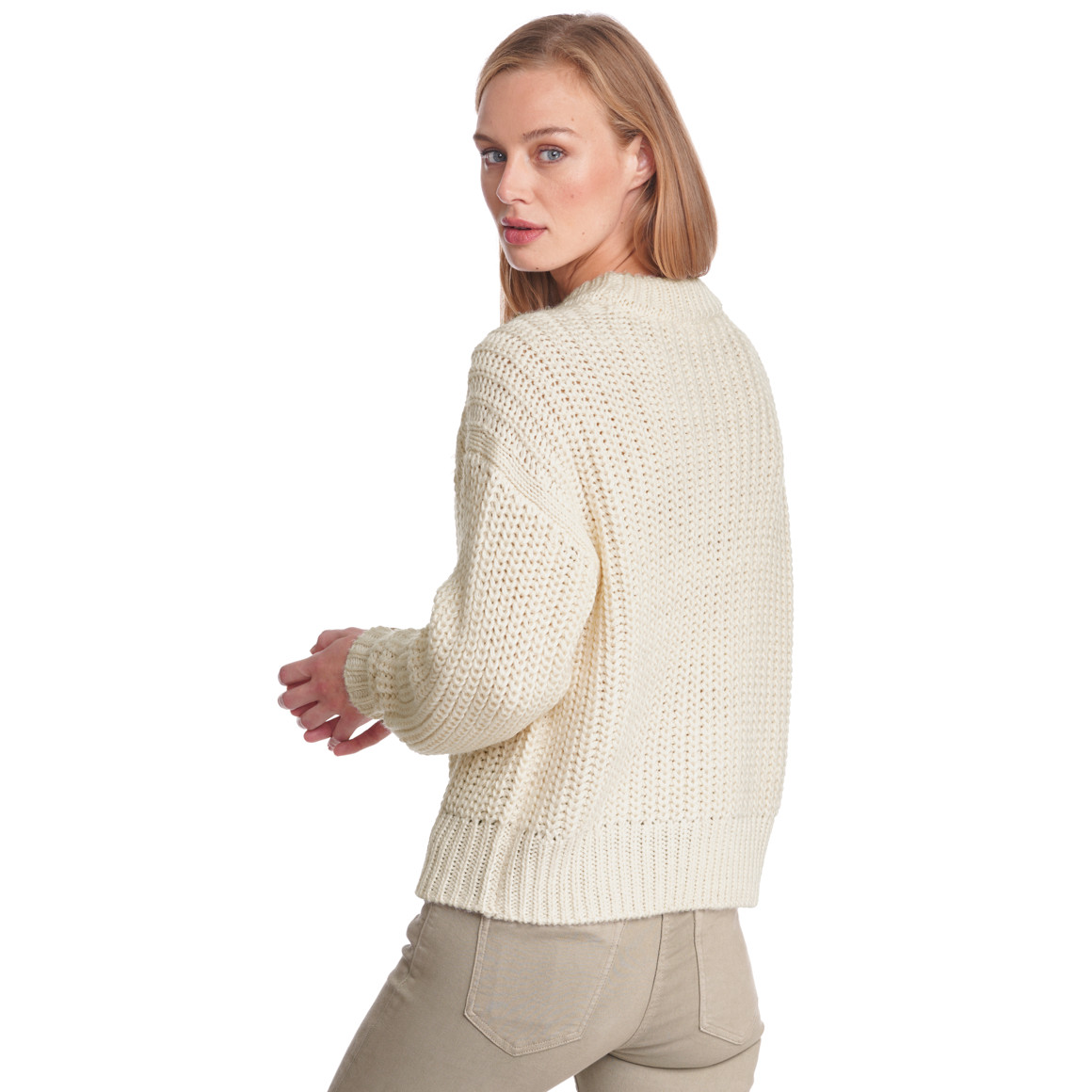 Damen Strickpullover gerippten Dessin