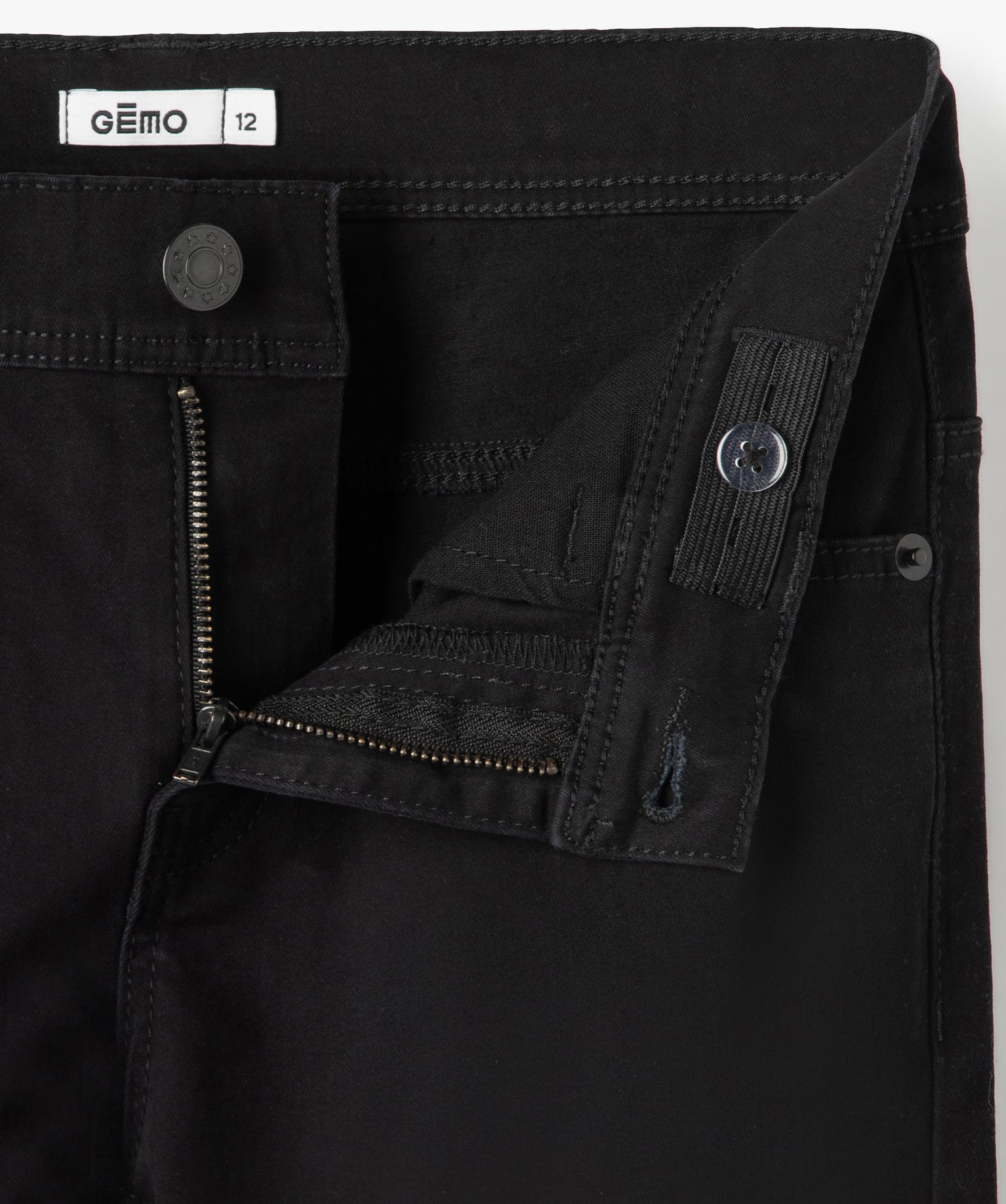 Pantalon Garçon coupe skinny en toile extensible noir | GEMO