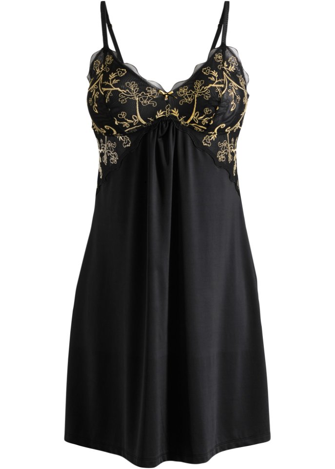 Neglige mit Lurex-Stickerei