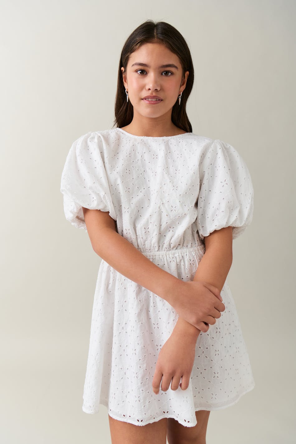 Y puffslv anglaise dress