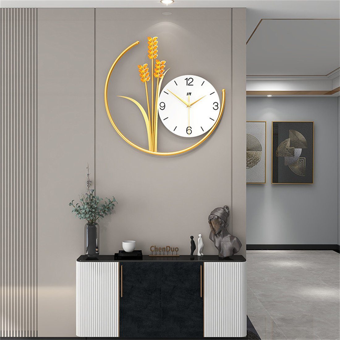 DÖRÖY Wanduhr 45cm Moderne einfache stille Wanduhr, Wohnzimmer Mode Wanduhr, Uhr