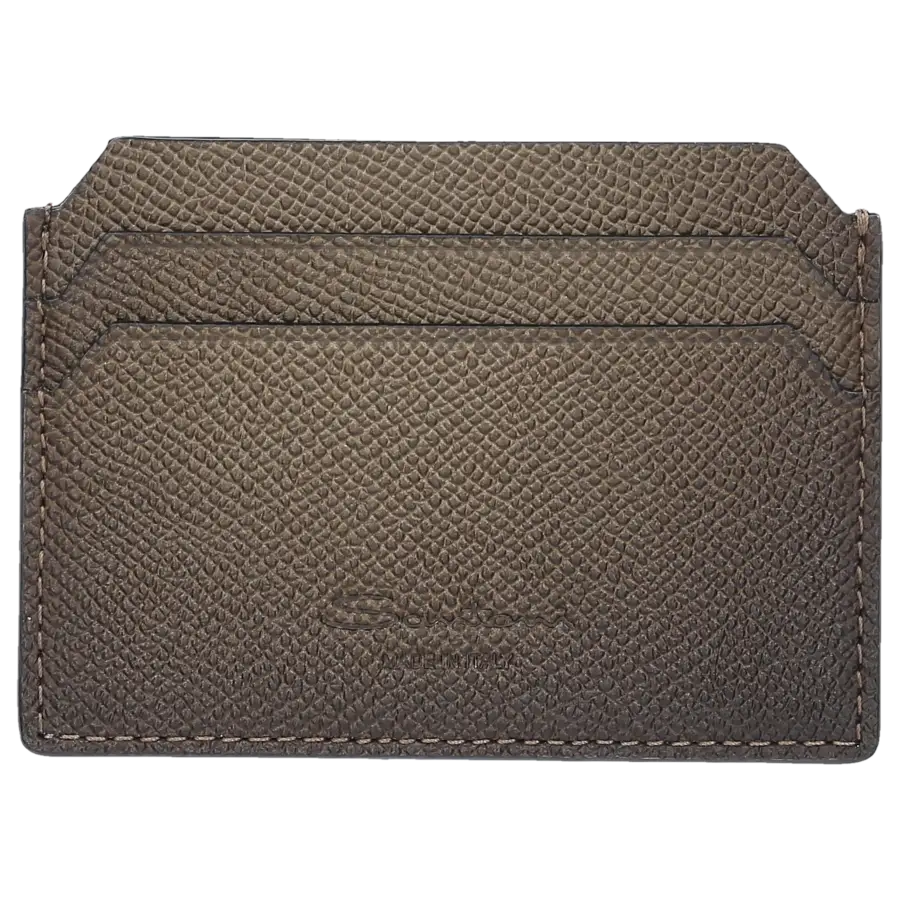 Santoni - Kreditkartenetui 2377 Saffiano - Leder - grün
