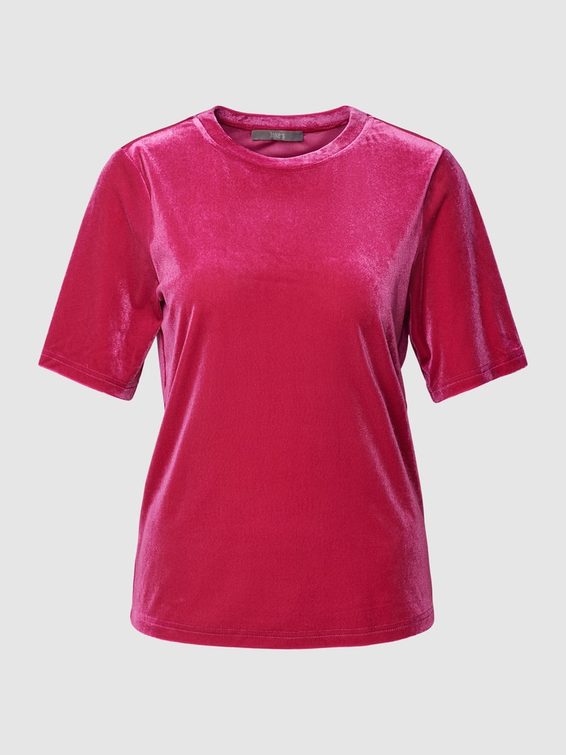 T-Shirt mit Rundhalsausschnitt in fuchsia