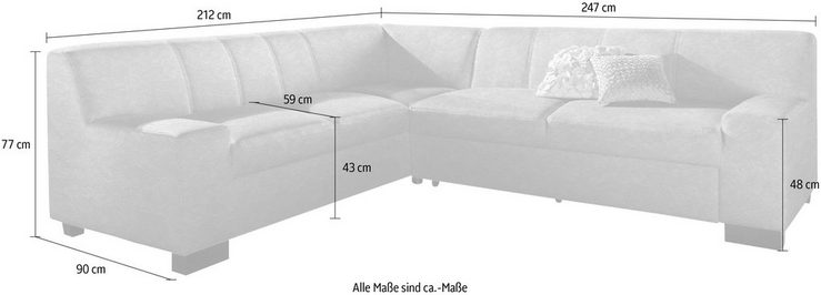 DOMO collection Ecksofa Norma Top, wahlweise mit Bettfunktion
