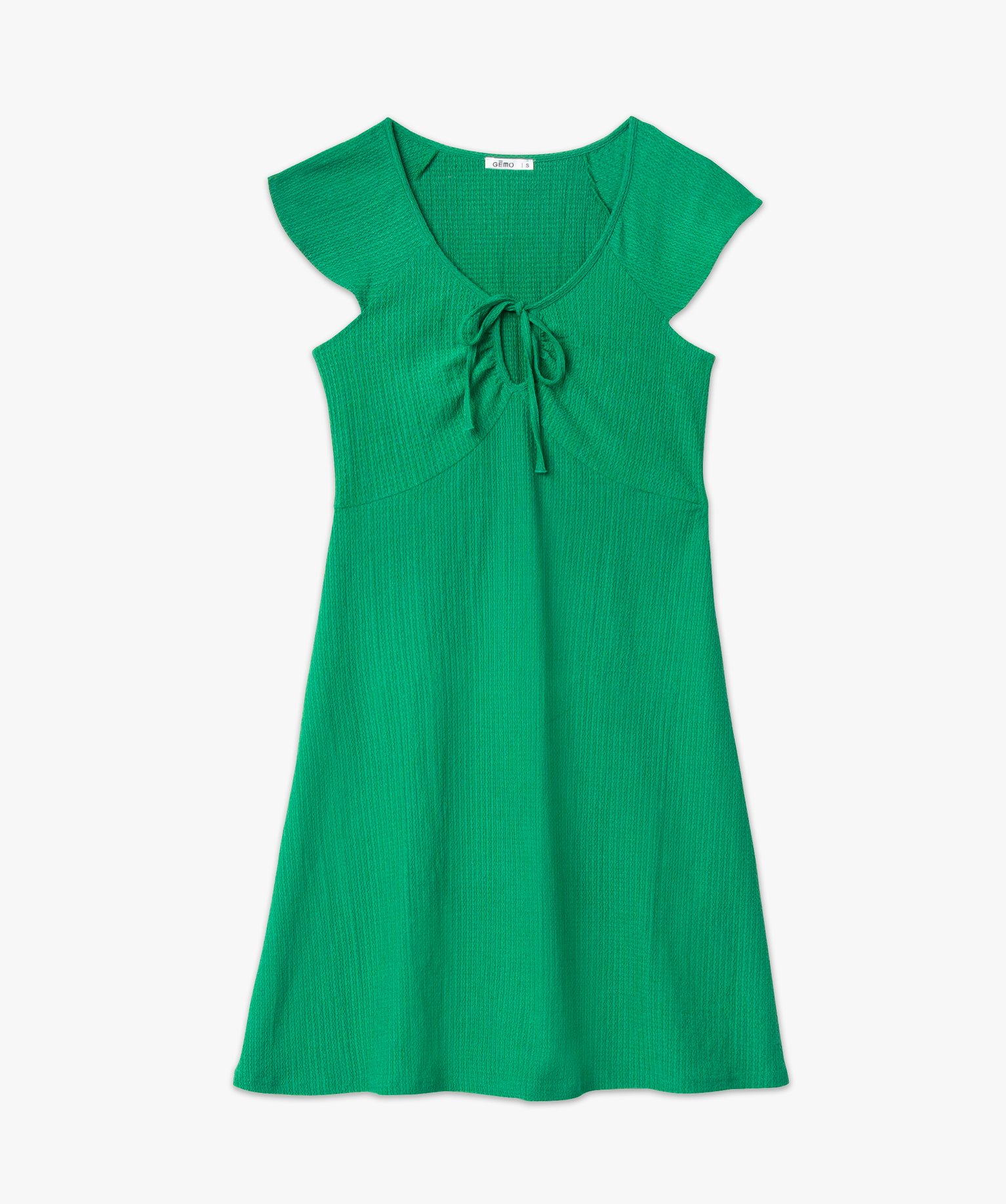 Robe femme à manches courtes avec ouverture goutte vert | GEMO