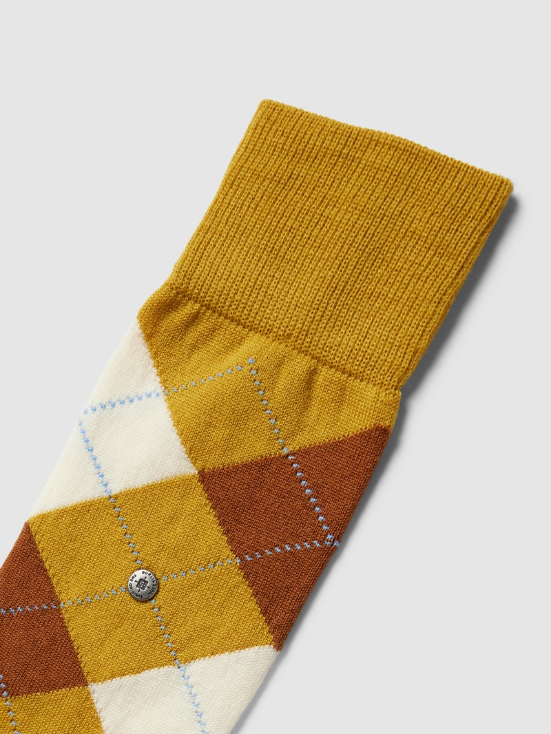 Socken mit Karomuster Modell 'EDINBURGH' in gelb