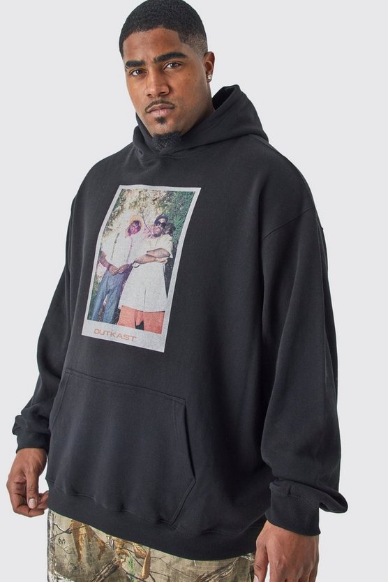 Plus Hoodie mit lizenziertem Outkast Print
