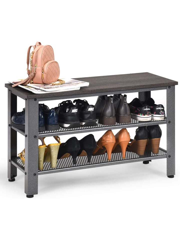 COSTWAY Schuhbank in Silber günstig kaufen 45 cm