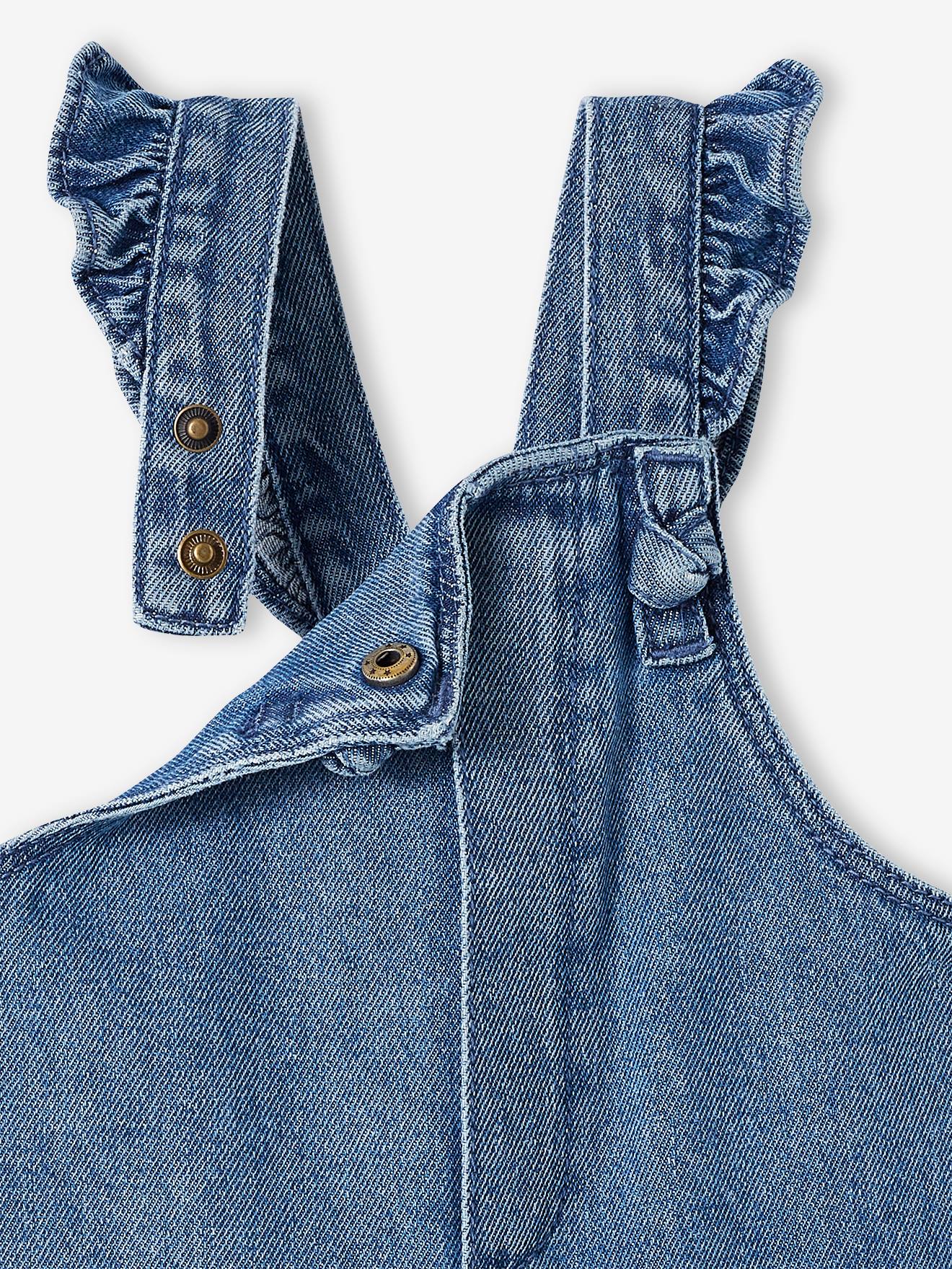 Vertbaudet Mädchen Baby Jeans-Latzhose - blue stone