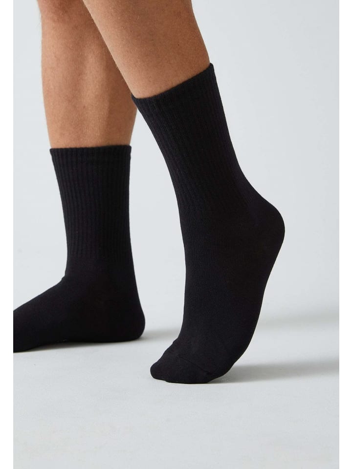 SNOCKS Tennissocken aus Bio-Baumwolle 4 Paar in Schwarz günstig kaufen